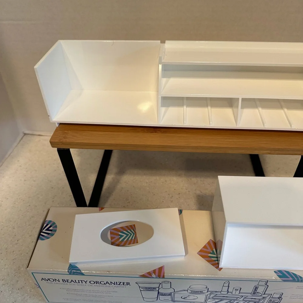 Vintage Avon Beauty Organizer White Bath Makeup Storage Unit Modern Design
